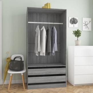 Kleiderschrank, Holzwerkstoff, Grau Sonoma, 100 x 50 x 200 cm