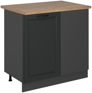 Eckunterschrank R-Line Anthrazit Landhaus 86 cm , AP Eiche Vicco