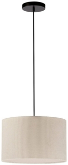 JUST LIGHT Pendelleuchte DURO, Ø 35 x H 120 cm cm, Beige, Schwarz, ohne Leuchtmittel, Kunststoff, Lampenschirm aus Cord, 100% klimaneutralisiert