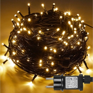 Sunicol LED-Lichterkette 5-100M lichterkette innen, USB/mit Stecker, Warmweiß, 250-flammig, Dimmbar, 8 Modi, Timer, für Weihnachten Garten Party