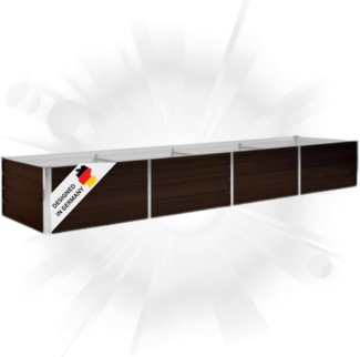 DELUKE® Hochbeet für Garten OSKAR Braun 320x80x45cm Verzinkter Stahl Hochbeet Metall Gartenbeet Kräuterbeet Blumenbeet Beet hoch Frühbeet für Garten Gemüsebeet