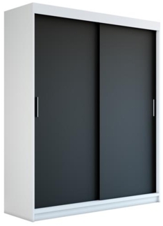 Schwebetürenschrank PAX 2-türig Schrank 160 cm (mit Spiegel) Farbe: Weiß , schwarz