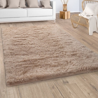 Paco Home Hochflor-Teppich Silky 591, rechteckig, Höhe: 37 mm, Uni-Farben, besonders weich und kuschelig