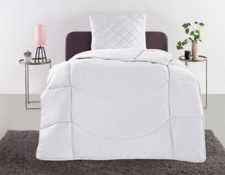 my home Steppbett + Kopfkissen Microlux, Bettdecke 135x200 cm, 155x220 cm, Füllung: Polyester, Bezug: Polyester, Set mit Kissen 40x80 cm, 80x80 cm, Sommer, Herbst, Winter in 4 Farben