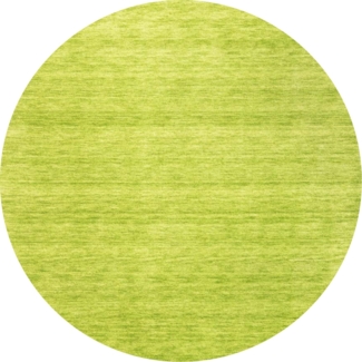 Morgenland Gabbeh Teppich - Softy - Uni - rund - 150x150 - Lindengrün