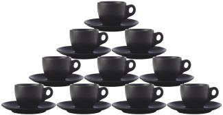 Maxwell & Williams Caviar Black Espressotasse mit Untertasse 80 ml 10er Set