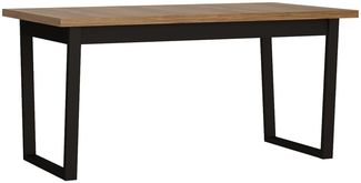 Esstisch ausziehbar 160-240 cm BRISTOL-129 in Catania Eiche Nb. mit schwarz, B/H/T ca. 160-240/78/90 cm