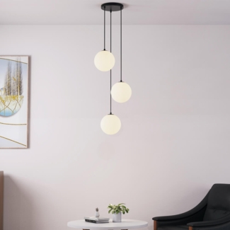 HOME DELUXE Hängeleuchte aus Glas SUNA - 3-flammig