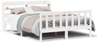 vidaXL Massivholzbett ohne Matratze Weiß 120x200 cm Kiefernholz 3306579