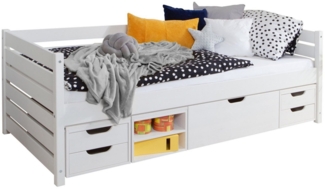 Funktionsbett "Naomi" 120x200 Kiefer massiv inkl. Schubkästen nach Wahl