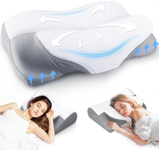 Orthopädisches Nackenkissen Memory Foam höhenverstellbar kühlend für