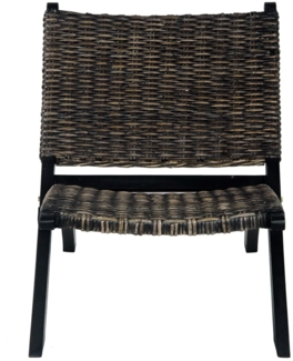 vidaXL Relaxstuhl Schwarz Natur Kubu-Rattan und Massivholz Mahagoni 285802