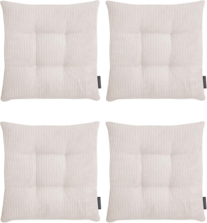 MAGMA Stuhlkissen Sitzkissen INGA - ca. 35 x 35 x 5 cm Cordstoff 4er Set natur