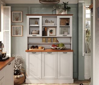 Home affaire Küchenbuffet Teramo Breite/Höhe 126/181 cm, mit Metallgriffen