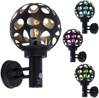RGB LED Wandleuchte, Edelstahl, anthrazit, Bewegungsmelder, H 31,7 cm