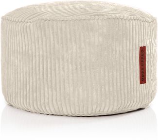 Green Bean® Indoor Sitzhocker Pouf 45x25cm EPS-Perlen Füllung & Cordstoff Kuschelig Weich Waschbar - Beige