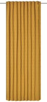 ELBERSDRUCKE Vorhang Gardine mit verdeckten Schlaufen Sunny curry 255x140cm blickdicht (1 St), blickdicht