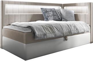 Boxspringbett 'Gladino Junior 3' beige 100x200 cm Rechts