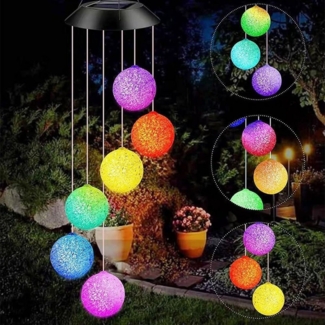 oyajia LED Solarleuchte LED Solarleuchte Windspiele, Windspiel Solar Farbwechsel Solarleuchten, LED fest integriert, Gartenbeleuchtung für Terrasse Balkon Garten, 1/2 Stücke