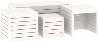 vidaXL 4-tlg. Gartenbox-Set Weiß Massivholz Kiefer 3154667