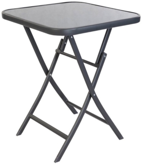 Bistrotisch Klapptisch Dunkelgrau Glas / Metall 60x60xH70cm