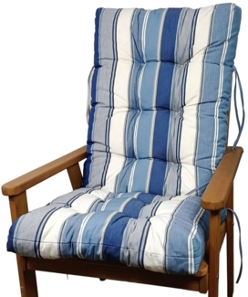 Rattani Hochlehnerauflage Polster für Gartenstuhl Hochlehner Auflage Sylva 120x50 Teflon Caribe, UV-Beständig, Wasserbeständig, Haltebänder, extra dicke Füllung.