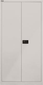 BISLEY Universal Flügeltürenschrank abschließbar - Stahlschrank mit 3-Punkt-Schloss & Flügeltüren - Aktenschrank aus Metall mit 3 Fachböden für 4 Ordnerhöhen - Farbe: lichtgrau, E722A03-645