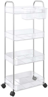 vidaXL Aufbewahrungswagen 4 Etagen Transparent 37x28x95 cm Acryl 4012380