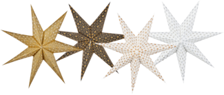 Wanddekoration 4er Set LED TRISUL Stern 60 cm Bunt