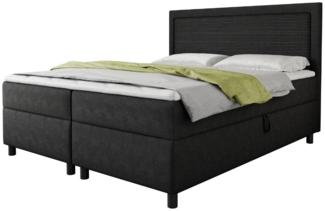 Deine Möbel 24 Boxspringbett JOHN Polsterbett Komplettbett Bett Schlafzimmer Kopfteil Cord (Bonell-Federkernmatratzen H3 Taschenfederkernmatratzen 7 Zonen H4 Stauraum, 3-St, 120x200 140x200 160x200 180x200 200x200), inkl. Bettkasten Topper Beige Grau G...