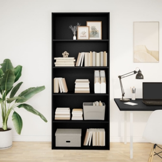 vidaXL Bücherregal Schwarz 80x30x189 cm Holzwerkstoff 3314670
