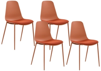 Vente-unique - Gartenstuhl 4er-Set - Polypropylen & Metall - Terracotta - NEGERI von MYLIA