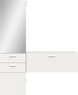 Garderobenkombination (B/H/T: 156x190x36 cm) in weiß Melamin