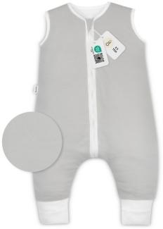 Ehrenkind® Babyschlafsack | Schlafsack mit Füßen 2.5 TOG | Bio-Baumwolle | Ganzjahres Schlafsack Baby Gr. 70 Farbe Hellgrau | Oeko-Tex | Schlafsack winter und Sommer Schlafsack Kinder