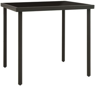 vidaXL Garten-Esstisch Anthrazit 80x80x72 cm Glas und Stahl 313092