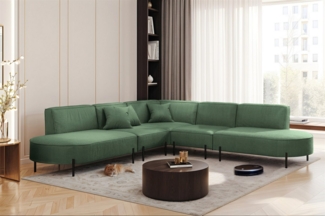 Ecksofa Designersofa VALENCIA Stoff Scala Forest Universal