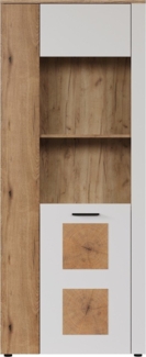 Vitrine Vianna in weiß und Eiche 80 x 195 cm