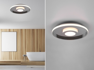 LED Deckenleuchte ASCARI rund Silber Chrom dimmbar IP44, Ø 40cm