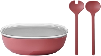 Mepal SILUETA Servierschale mit Deckel & Salatbesteck 4000 ml Vivid Mauve