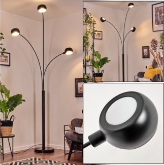 hofstein Stehlampe Stehlampe aus Metall in Schwarz/Weiß im Retro/Vintage-Design, ohne Leuchtmittel, verstellbare Stehleuchte, Marmorfuß u. Schalter am Gehäuse, 240cm, E14