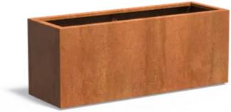 Adezz Pflanzgefäß Carrez Standard Rechteck aus Corten-Stahl Pflanzkübel Größe 150x50x60 cm