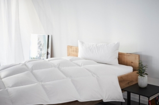 my home 3-Kammer-Kopfkissen Kyam, Füllung: Innenkissen 100% Federn, Außenkissen 90% Daunen, Bezug: Baumwolle, Rückenschläfer, Seitenschläfer