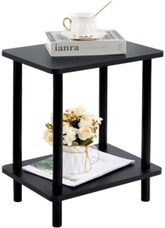 Beistelltisch Holz Nachttische 2 Ebenen 40x30x47.5cm Couchtisch Sofatisch