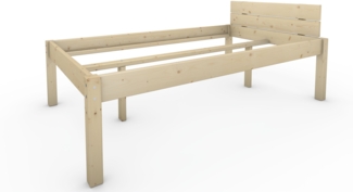 Pfostenbett Massivholzbett (Fichte) "Daybett" 120 x 210 cm 58 cm Holzbett 300kg
