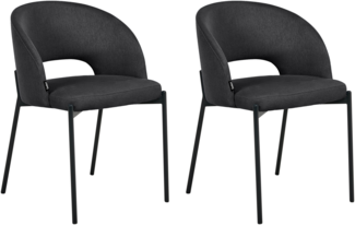 Esszimmerstuhl 2er Set PENNY Stoff Schwarz