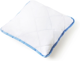 Kissen 50x50 aus Mikrofaser - Stützendes Kopfkissen mit flauschiger Hohlfaserfüllung - Schlafkissen für jede Schlafposition - Waschbar - Öko-Tex zertifiziert - Kissen 50x50 blau-weiß