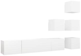 vidaXL 6-tlg. TV-Schrank-Set Weiß Spanplatte [3078721]