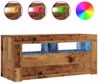vidaXL TV-Schrank mit LED-Leuchten Altholz-Optik 90x35x40 cm 856321