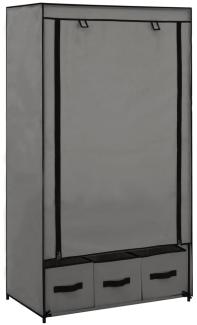 vidaXL Kleiderschrank, Stoff, grau, 87 x 49 x 159 cm