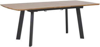 Esstisch dunkler Holzfarbton / schwarz 160/200x90 cm ausziehbar SALVADOR